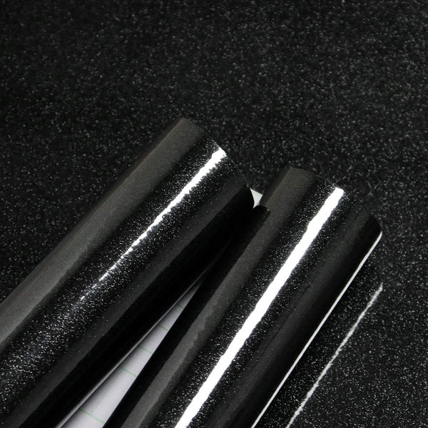 Glossy Black Contact Paper - Shiny Peel and Stick Wallpaper for Kitchen Cabinets, 15.8" 118.1"