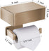 YRONG Set Adhesive Toilet Paper Holder with Shelf and Storage, Wall Mount Toilet Paper Roll Holder & Flushable Wipes