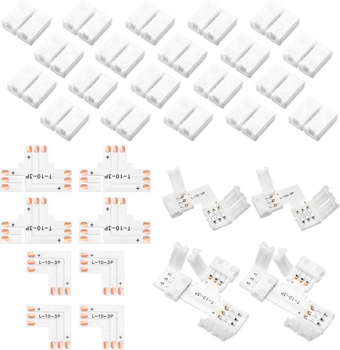 Mudder 28 Pieces 3 Pin LED Connector LED Strip Solderless Light l