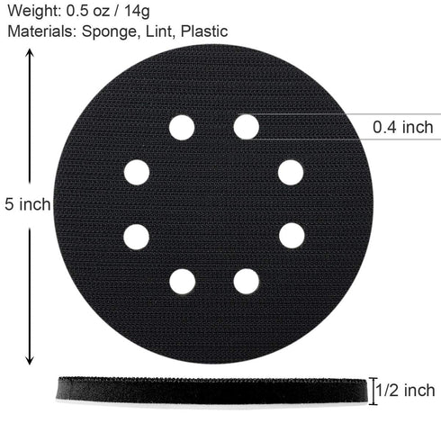 2 Pack 5 Inch 8 M-jump Holes Sponge Cushion Buffer Orbital Sander Foam Pad Backing Pad - Hook and Loop Soft Interface