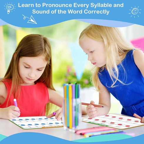 Phonemic Awareness Dry Erase Board, 9" x 12", Small Whiteboard for Speech Therapy, Phonics Games, Classroom