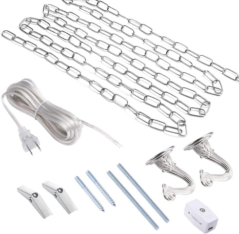 12 15 Canomo Swag Lighting Kit with Feet Chandelier Chain and Feet Cord, Instructions Included for Chandelier, Pendant