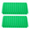 PATIKIL 96 Wells Tube Rack, 2pcs Double Panel Vial Rack for Microcentrifuge Tubes 0.2/0.5/1.5/2ml, Green