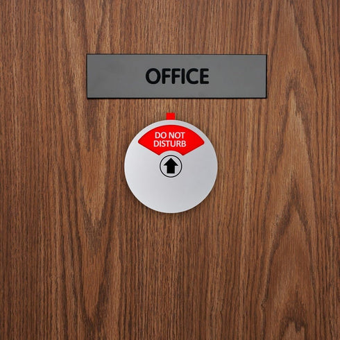 Kichwit Office Door Sign, Do Not Disturb, Out of Office, Welcome Please Knock, Privacy Sign, 5 Inch, Silver