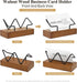 Bershaker 2 Pack Wood Business Card Holder for Desk, Wooden Business Name Card Display Stand Postcard Holder for Office