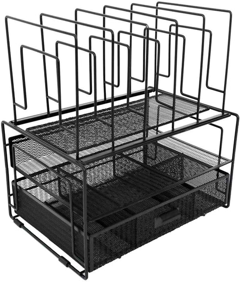 BLU MONACO Black Workspace Desk Organizers and Storage Accessories with File Organizer