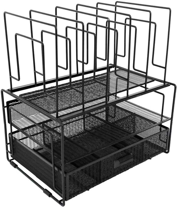BLU MONACO Black Workspace Desk Organizers and Storage Accessories with File Organizer