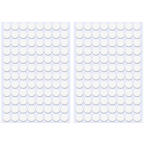 Self-Adhesive Screw Hole Stickers, 2-Table 96 in 1 Self-Adhesive Screw Covers, Dustproof Sticker 15mm White