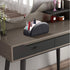 YAPISHI Large Leather TV Remote Control Holder Organizer, Black with 5 Compartments, Nightstand Desktop Media Storage