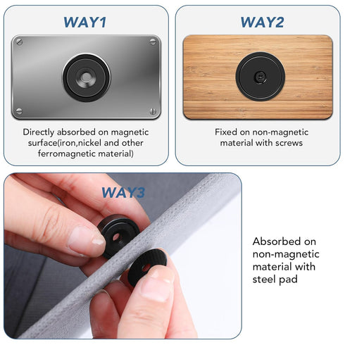 40lbs Countersunk 12 Pack MIKEDE Magnets, Strong Magnet with Holes, Black Industrial Rare Earth Neodymium Magnet Heavy