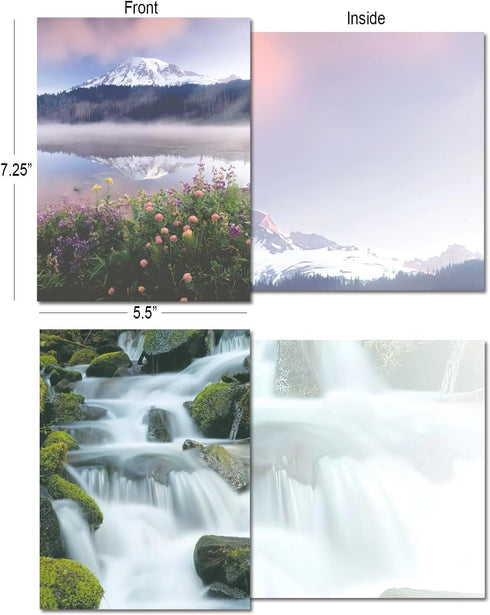 Blank Cards and Envelopes Set, Leanin' Tree, 5x7, 20 Note Cards with Stunning Pacific Northwest Photos