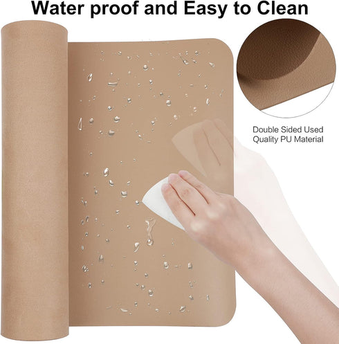 ?Boutilon Extended Leather Mouse Pad, 30"x14" Non-Slip Desk Pad for Keyboard and Mouse, Desktop Protector for Home