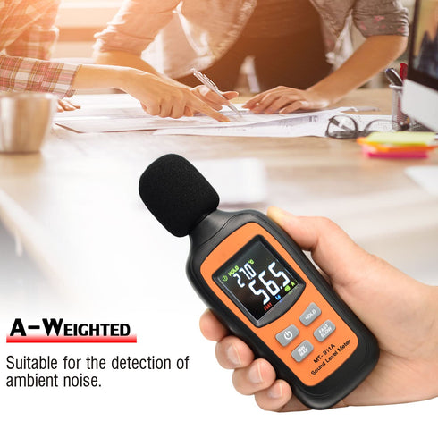 Decibel Meter, Digital Sound Level Meter Portable SPL Meter, 35dB to 135dB with Temperature Function for Home Use
