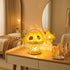 3-Color 3D-Printed Dimmable Pearl Sunflower Lamp Cordless USB-Rechargeable LED Night Light with Touch Control, Flower