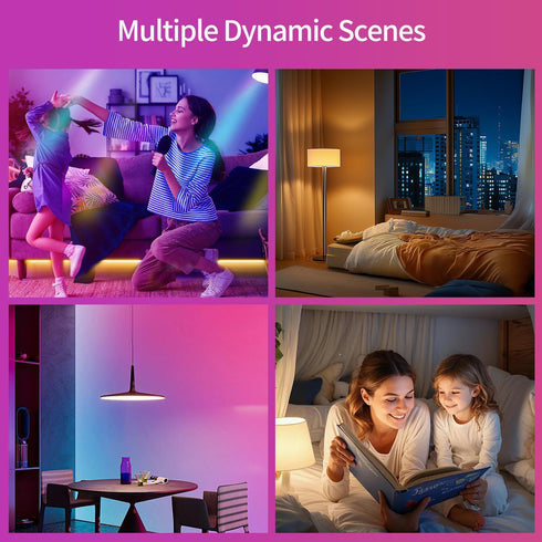 Bulbs 16 Bulb Bulbs 2 Pack Smart Light Work with Apple HomeKit, Million DIY Colours GRBCW WiFi LED Light Multicolor