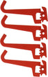 Wall Control Slotted Metal Pegboard Hooks Pack - 3-1/2in Reach Curved Tip Hook - Red for Pegboard and Tool Board