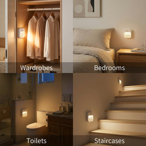 LIUYANGMAO Closet 3 Dimming, 20/30/60s Motion Sensor Night Light, Rechargeable Magnetic LED Light with Color