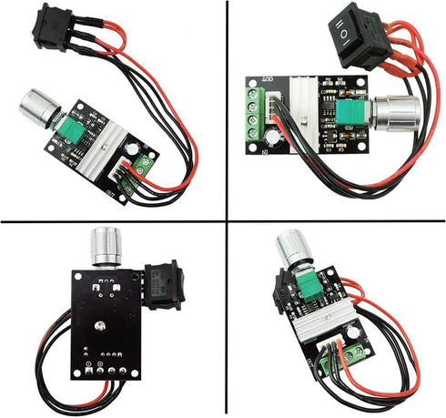 DC Motor Speed Controller PWM 1203BB, 6V12V24V, 3A 80W Adjustable Reversible Control Switch Button, 2PCS