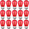 15 Pack S14 LED Red String Light Bulbs, Shatterproof 2 Watt Replacement
