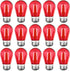 15 Pack S14 LED Red String Light Bulbs, Shatterproof 2 Watt Replacement