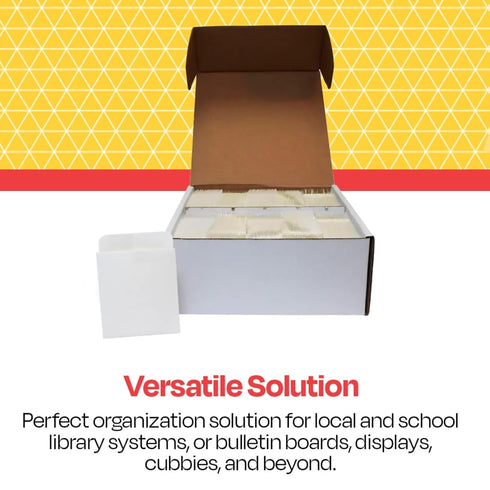 School Smart Standard Back Peel and Press Book Pockets, Manila, 3-1/2 x 4-1/2 Inches, Pack of 500