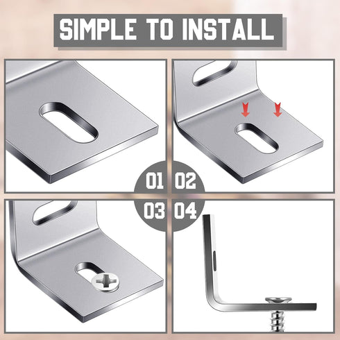 Dunzy 36 Pcs 1x1 Inch Heavy Duty Wood Table Top Expansion Bracket Steel Z Clips Fastener Connector for Woodworking