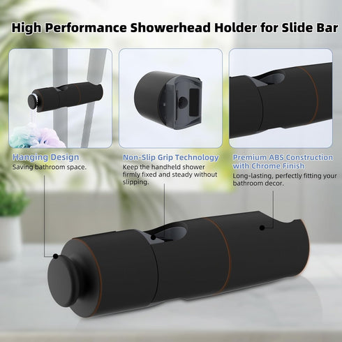 18.5-25mm Hibbent Adjustable Shower Head Holder for Slide Bar, Universal Handheld Showerhead Bracket, Sprayer Holder