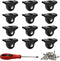Luomorgo 12 Pack 1" Caster Wheels Rigid Fixed Non Swivel Casters for Furniture, Black