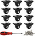 Luomorgo 12 Pack 1" Caster Wheels Rigid Fixed Non Swivel Casters for Furniture, Black