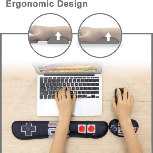 Keyboard Wrist Rest Pad and Mouse Support Set - Memory Foam for Office, Game, Computer, Laptop Pain Relief (WRT-05)