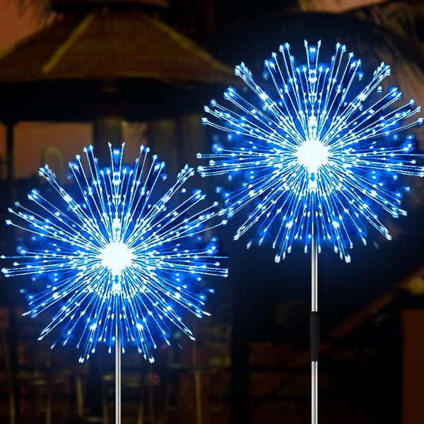 JJGoo Solar Garden Lights, 2 Pack 150 LEDs Firework Lights with 2 Modes for Outdoor Garden, Pathway Decor