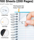 Dunwell 1 Subject Spiral Notebook, 8.5 x 11, Blue Plastic Cover, College Ruled, 100 Sheets, Perforated Paper, 2 Inner