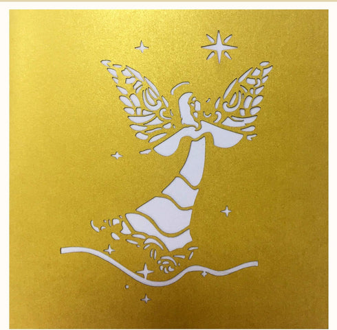 Dekali Designs Guardian Angel Pop Up Card, 3D Get Well Card, Funeral, Memorial, Christmas with Angel Blessing