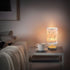 Generic Small Blue Flower Small Desk Lamp for Bedroom Nightstand Bedside Lamps with USB Table Lamp with Fabric Night