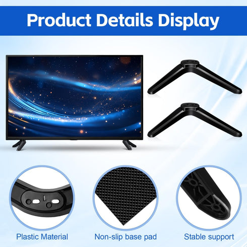 IMIKEYA 2 55 Inch Pcs Tv Base Bracket Tv Holder Mounts Replacement Legs Table Stand Base Universal Stand Stand Decor