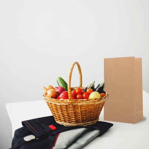 60g 3# 100pcs Packaging SOLUSTRE Kraft Paper Bread Bags Small Size Thin Portable Bakery Treat Bags for Household Cookie