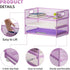 Marbrasse 3 Tier Paper Organizer, Mesh File Organizer with Handle for Home Office Supplies (Purple)
