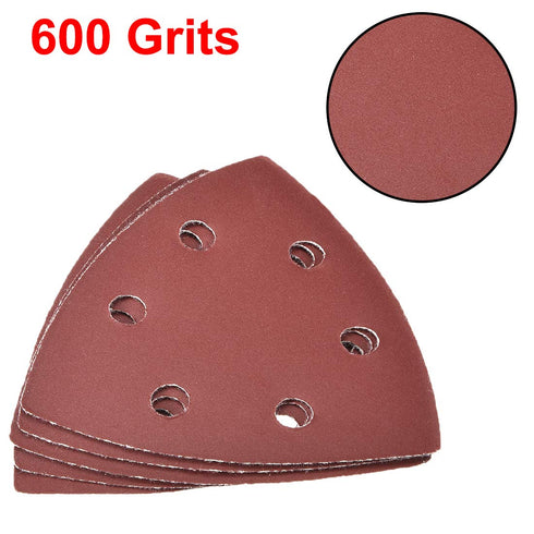 uxcell 15pcs Detail Sander Sandpaper, 600 Grits, Triangular Sanding Paper, Hook and Loop, 6 Holes