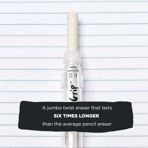 SAKURA SumoGrip Pencil with Comfort Grip - 0.7 mm Ergonomic Mechanical Pencil - Clear Gray, 3 Pack