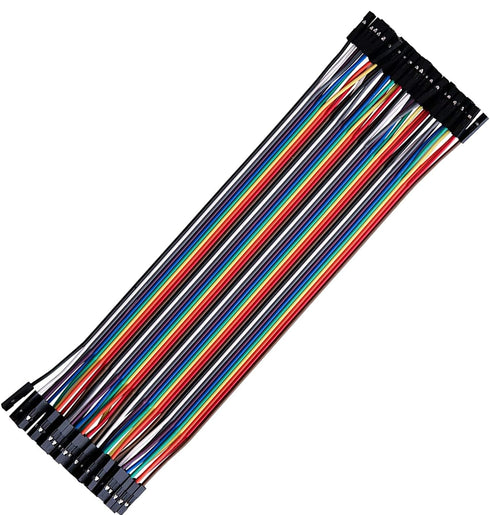 40pcs 20 cm (8 inch) Female to Female Multicolored Dupont Wire Breadboard
