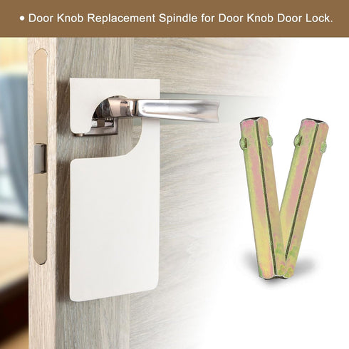 uxcell 2Pcs Door Knob Spindle, Gold Spare Door Handle Spindle Bar, 60mm Long Replacement Parts for 7mm Thick Doors