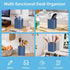 Pen holder,square pen cup, Metal pen pencil holder, desktop pencil cup stationery organization office desktop accessories, suitable for office, school, home and stationery supplies. (blue) by hongQue