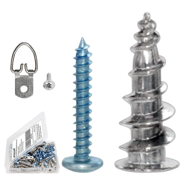 Self-Drilling Hollow Metal Stud Wall Anchors - Heavy Duty Drywall Kit with 25 Tapping Mount Screws