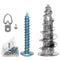 Self-Drilling Hollow Metal Stud Wall Anchors - Heavy Duty Drywall Kit with 25 Tapping Mount Screws