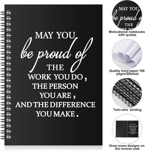 Yeaqee Thank You Gifts Bulk, Employee Appreciation Gifts, Inspirational Spiral Notebook for Women and Men