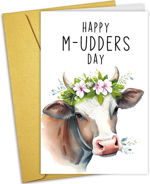 Nchigedy Funny Dairy Cow Mother's Day Card for Women, Cute Mother's Day Cards
