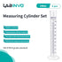 100 mL Graduated Cylinder Set, 6pcs of Blue Printed Plastic Measuring Cylinder, Hexagonal Base, with Spout, IN-MC100