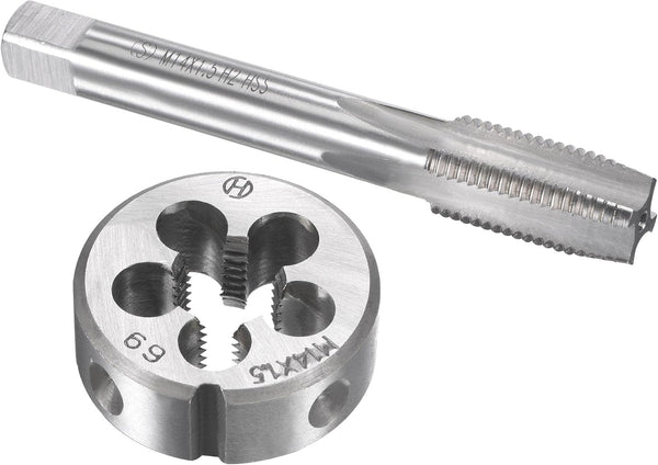 uxcell M14 x 1.5mm Metric Tap and Die Set, Machine Thread Screw Tap & Die Kit for Nut Screw Bolt Repair