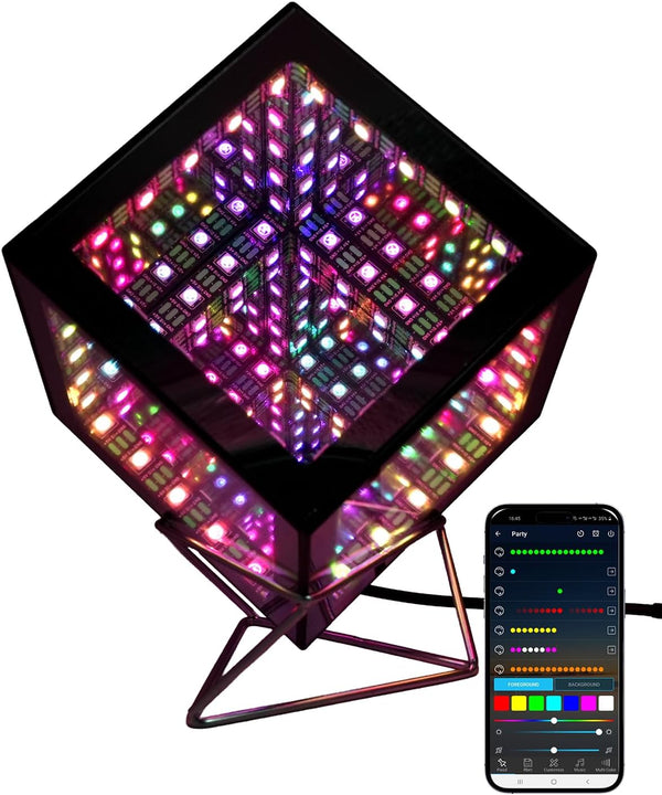 Tinyimi Infinity Hyper Cube LED Table Light, Color-Changing Music-Sync APP-Controlled Ambient Light for