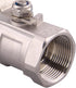 1PC Ball Valve Stainless Steel, 1 1/4" NPT Female Standard Port, 1-Piece Type for Water, Oil, and Gas